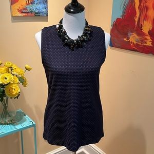 Banana Republic | Navy Blue Sleeveless Tank w/ white polka dots | EUC | Small